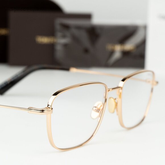 Tom Ford Men Eyeglasses Rose Gold Demo Square FT5748 028 BRAND NEW